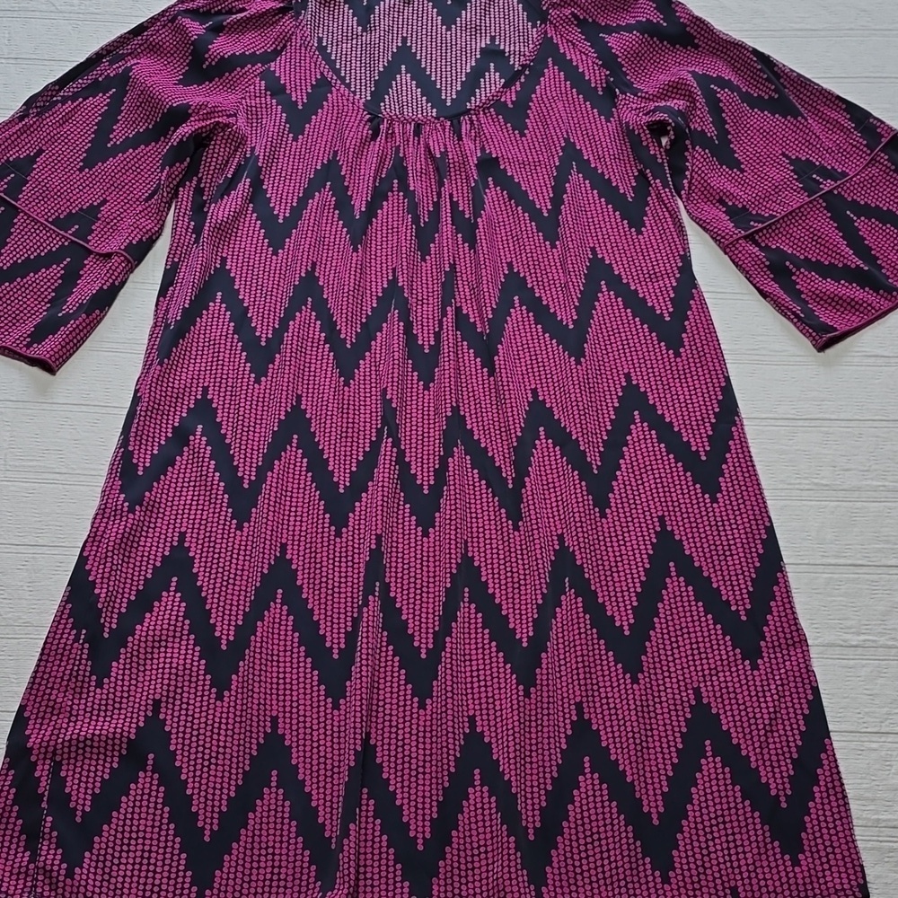 Glam Pink & Black Chevron Cold Shoulder Tunic Dress Women's Six XS